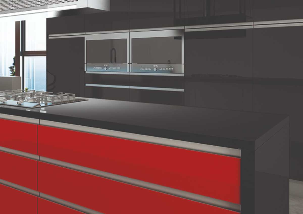 Cocina con isla negra