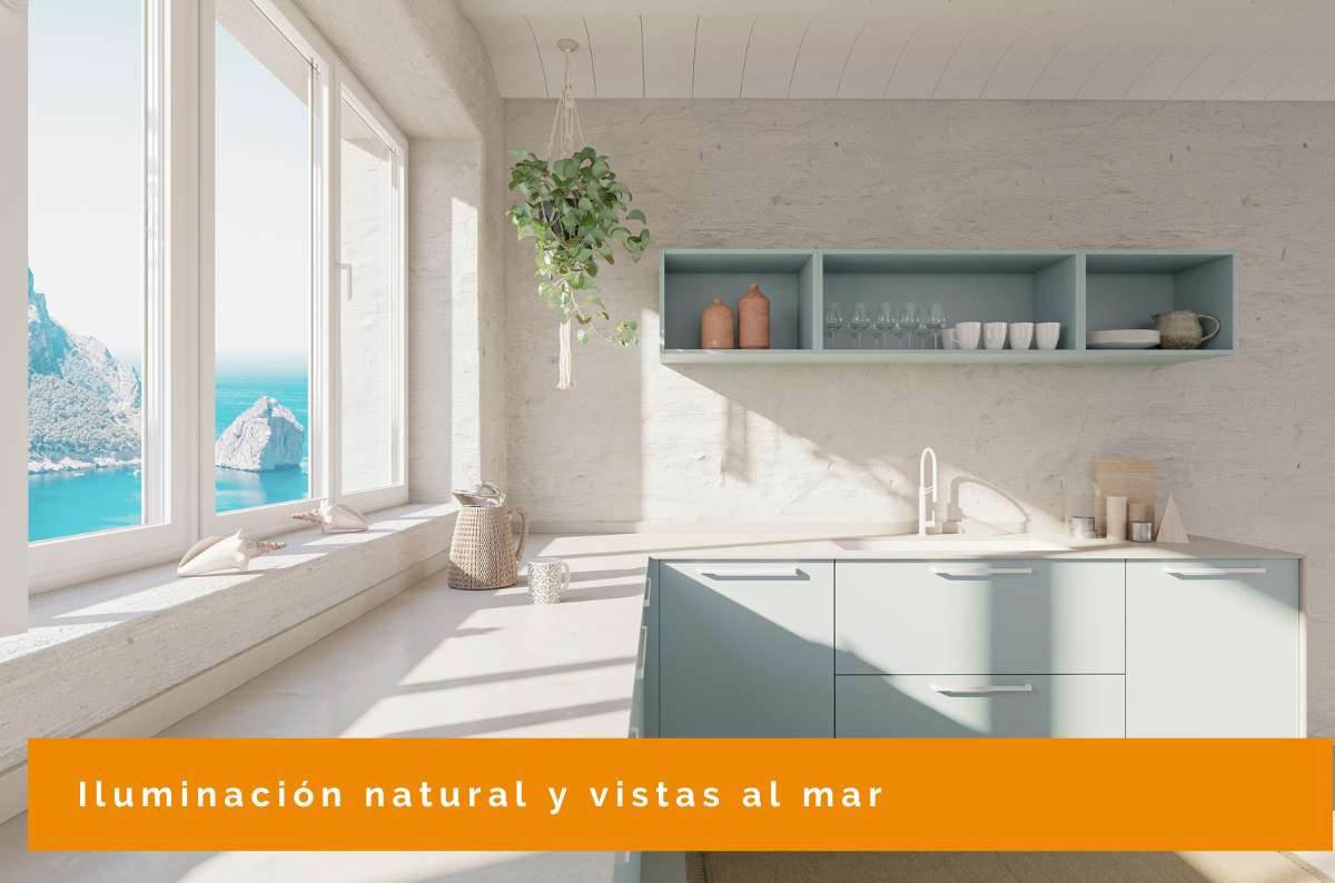 Iluminación natural en verano en la cocina