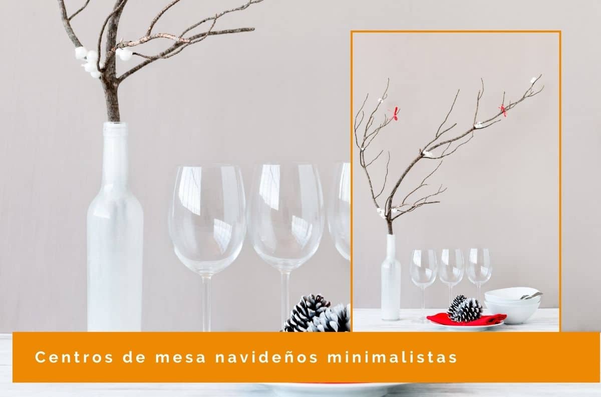 Centros de mesa navideños minimalistas