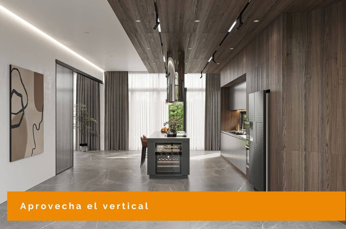 Distribución perfecta para cocinas pequeñas: muebles verticales