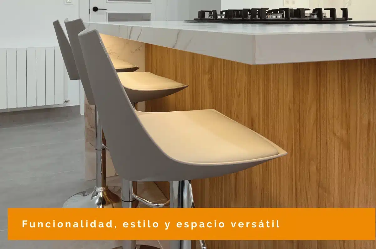 Barra desayunador en la cocina versátil