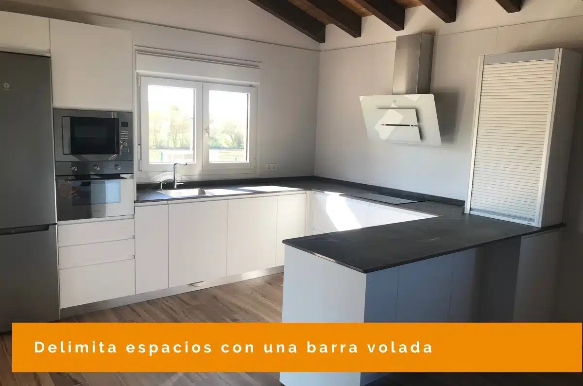 Cocina en U: barra